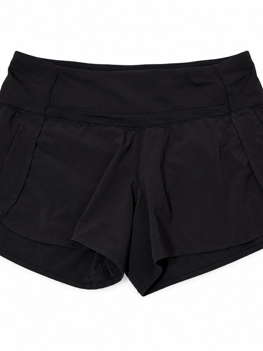 Lululemon Run Speed Shorts Black Size 6 Reflective Zip Pocket